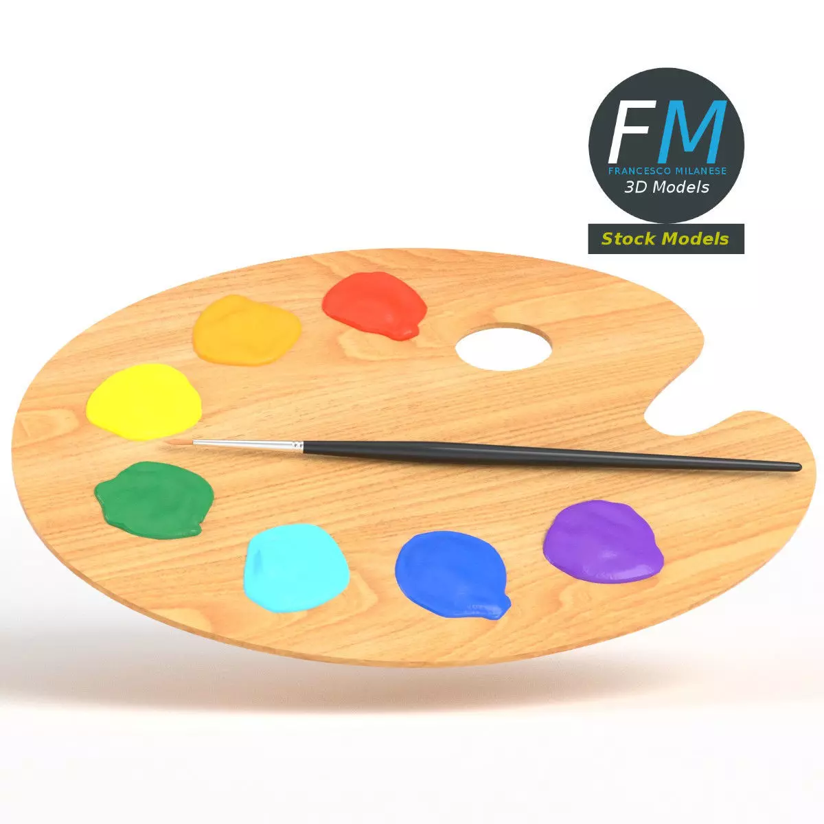 Artist palette 3D model
