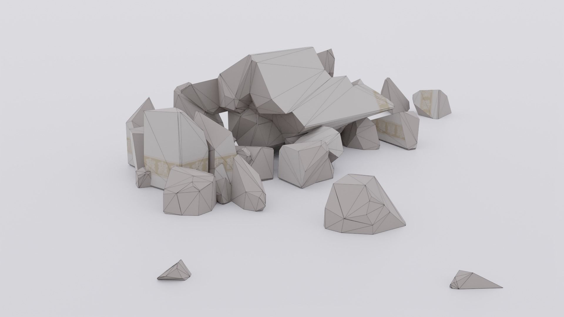 Broken Column Low-poly 3D model_3