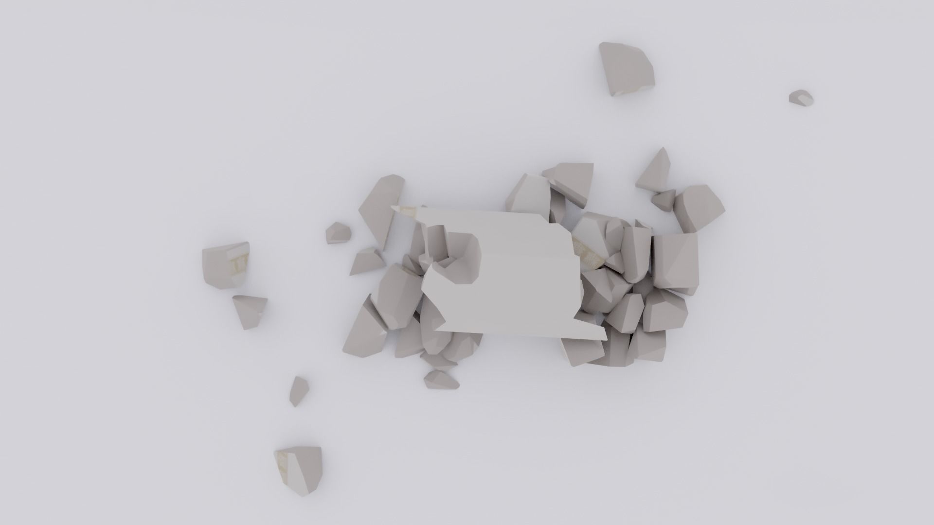 Broken Column Low-poly 3D model_4