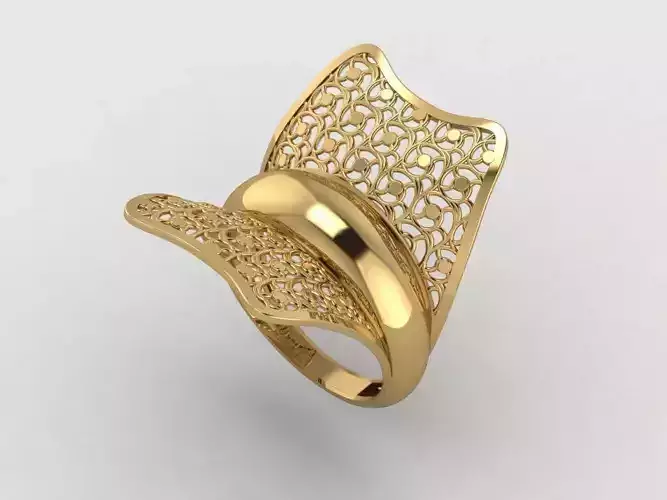 Halka 2 butterfly ring gold