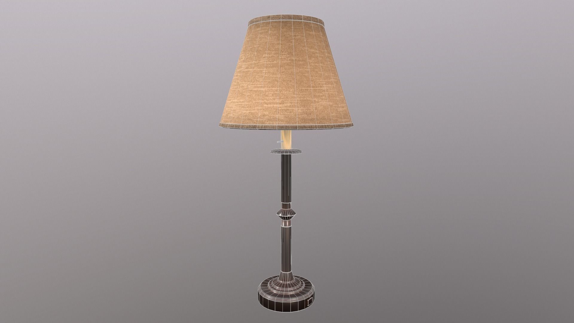 Fangio Inspired Candlestick Table Lamp Low-poly 3D model_2