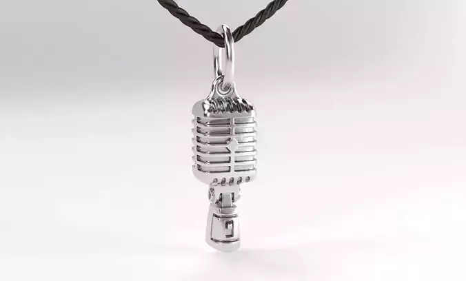 high quality silver pendant microphone