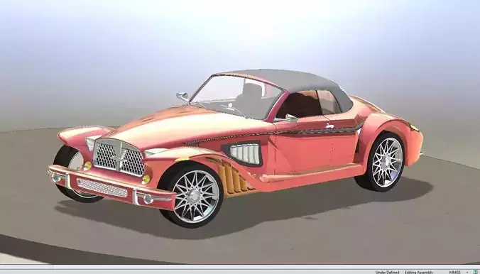 Classica orange sports car 3D model