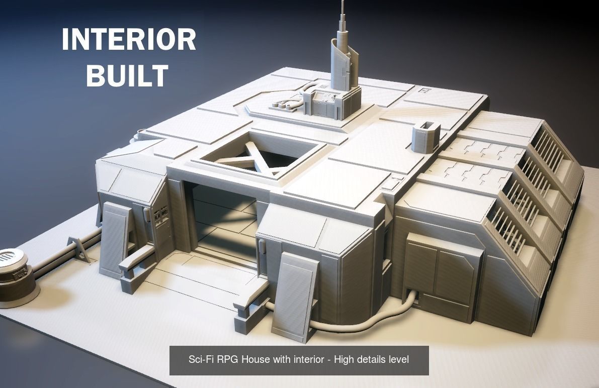 Sci-fi Tech kitbash and Buildings 3D Model Collection_1