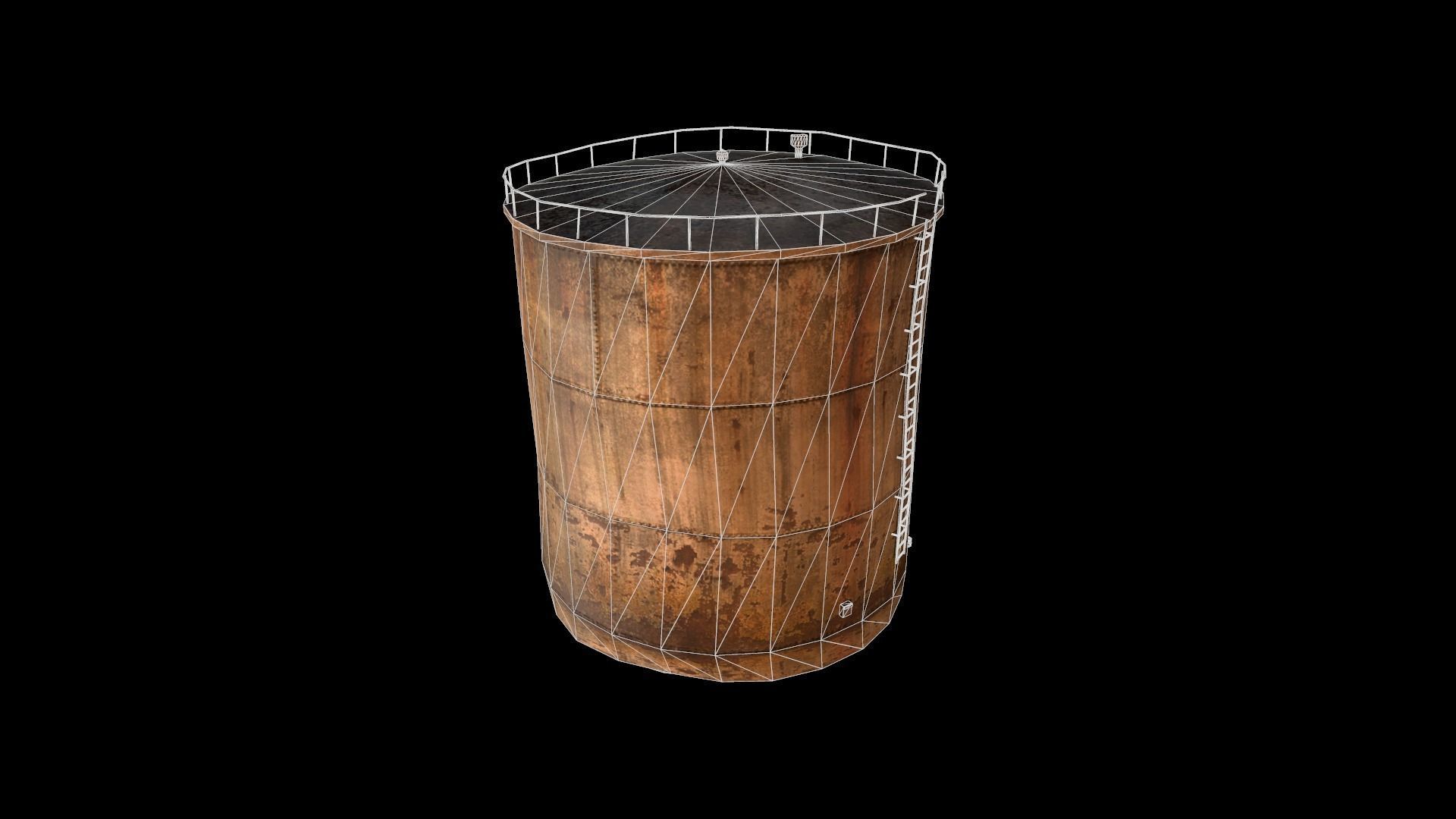 Old Water Tank Low-poly 3D model_21