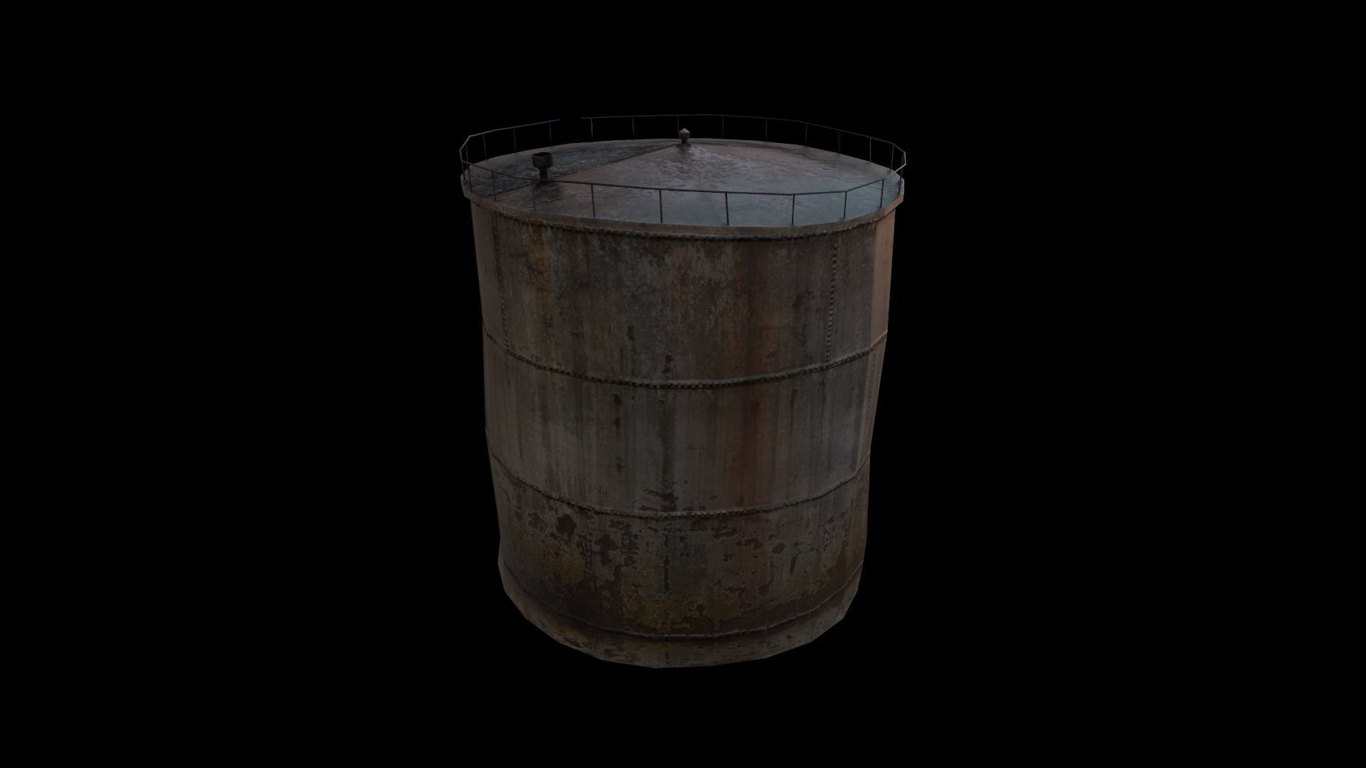 Old Water Tank Low-poly 3D model_23