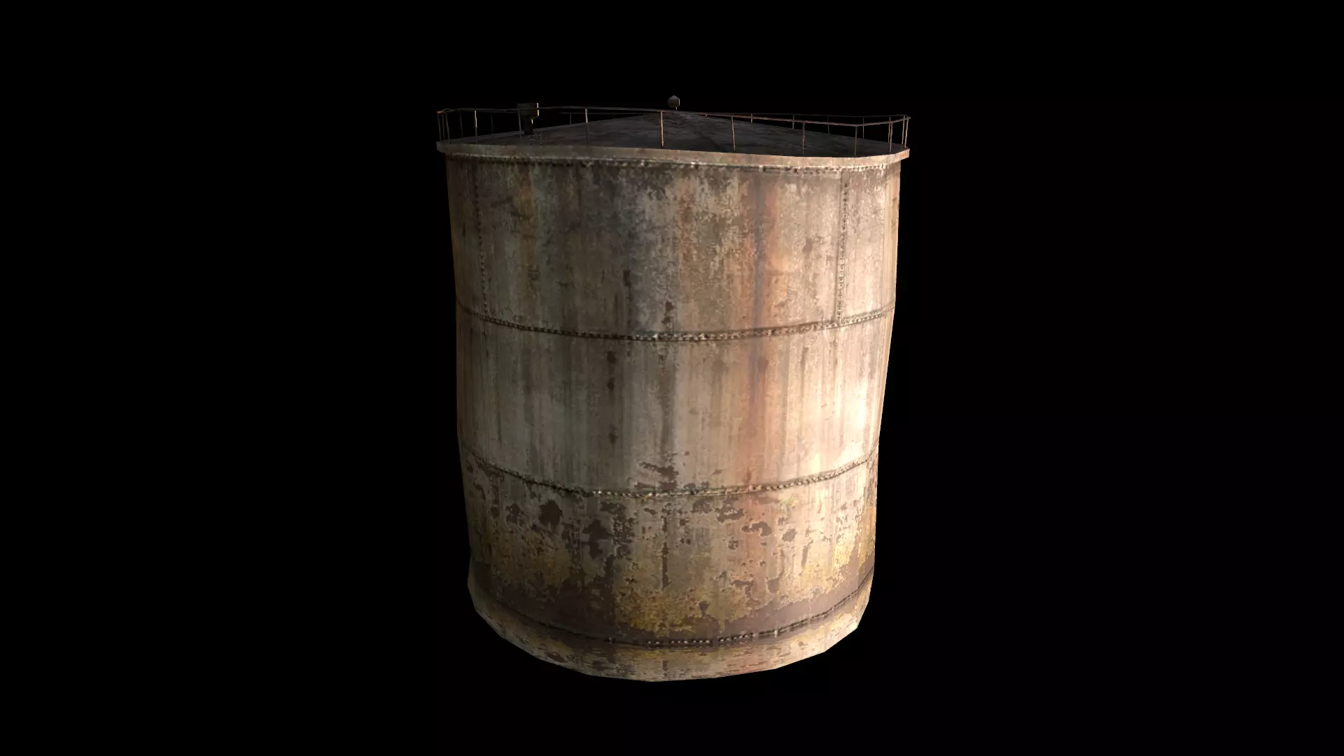 Old Water Tank Low-poly 3D model_0