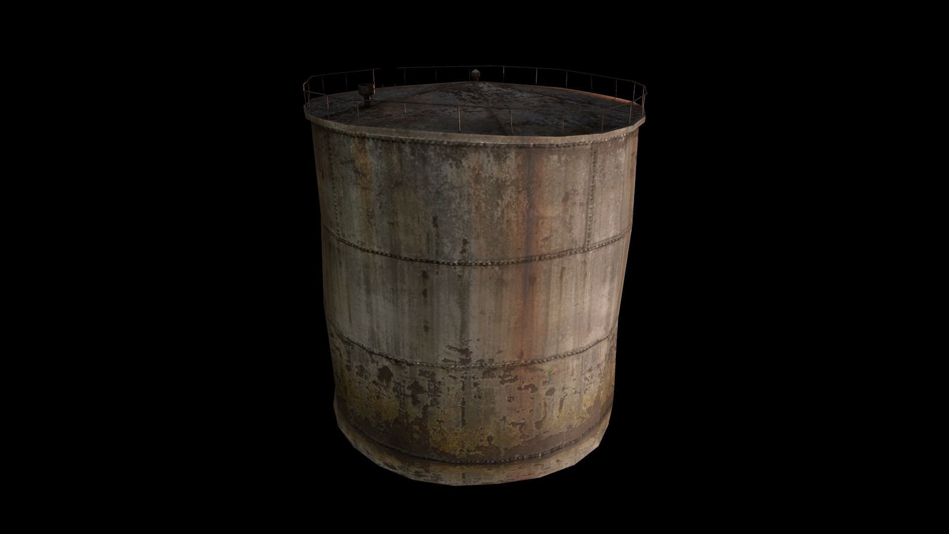Old Water Tank Low-poly 3D model_10