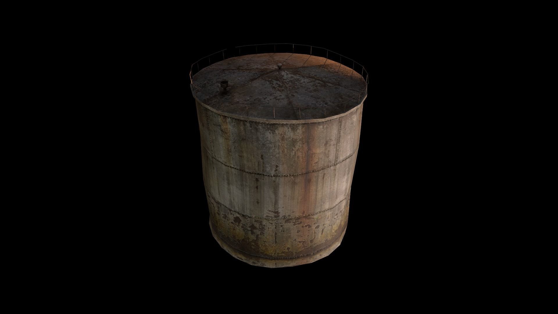 Old Water Tank Low-poly 3D model_11