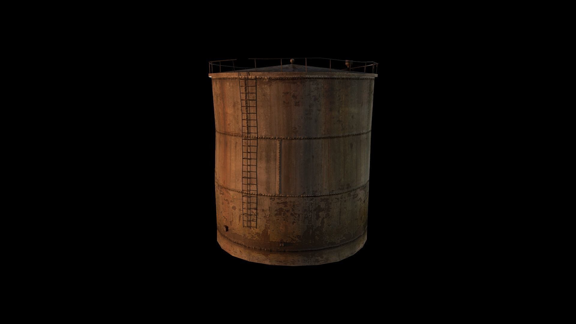 Old Water Tank Low-poly 3D model_12