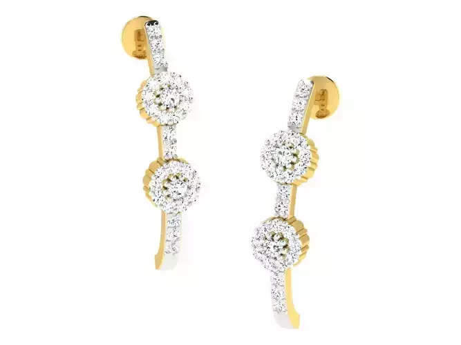 Women earrings 3dm stl render detail 