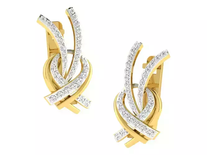 Women hoop huggie Earrings 3dm stl render detail  3D print model