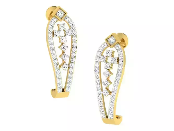 Women earrings 3dm stl render detail 