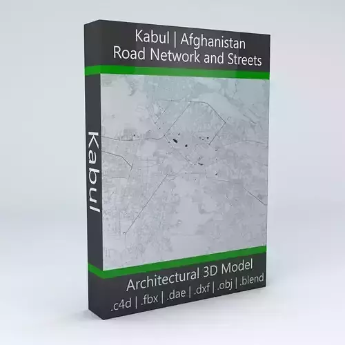 Kabul Road Network and Streets 3D model