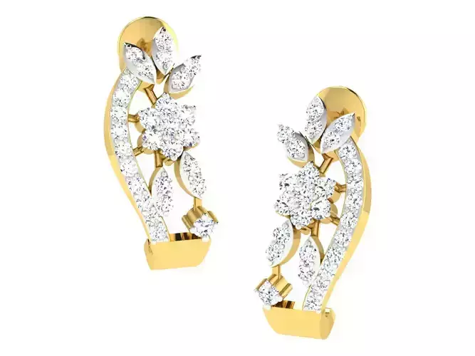 Women earrings 3dm stl render detail 