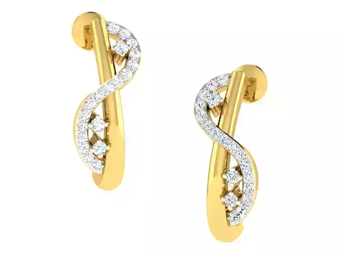 Women earrings 3dm stl render detail 