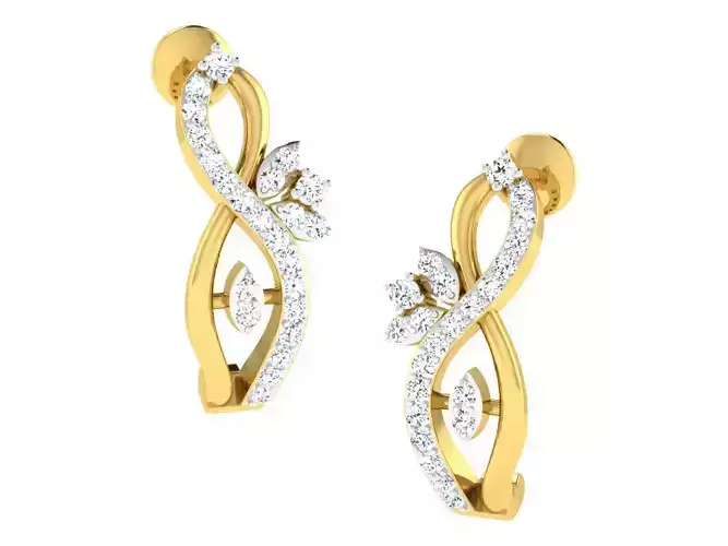 Women earrings 3dm stl render detail 