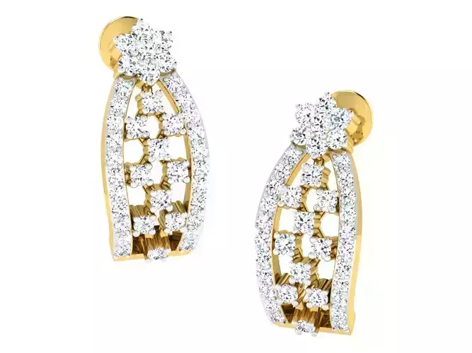 Women earrings 3dm stl render detail 