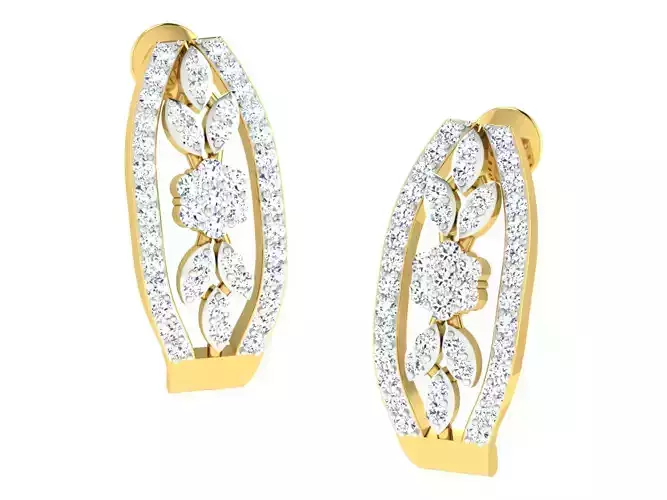 Women earrings 3dm stl render detail 