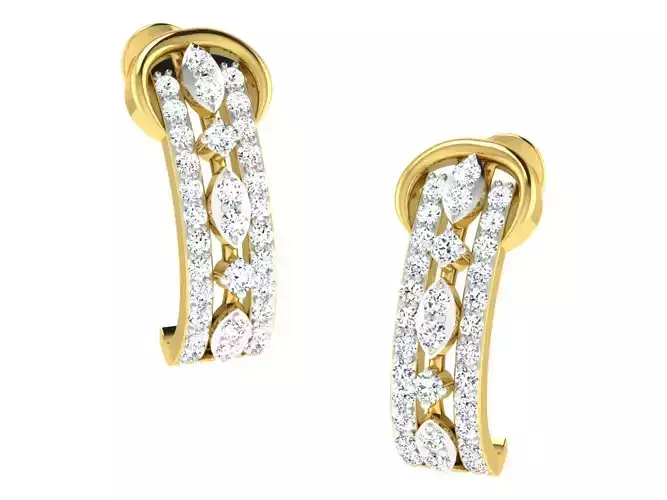 Women earrings 3dm stl render detail 