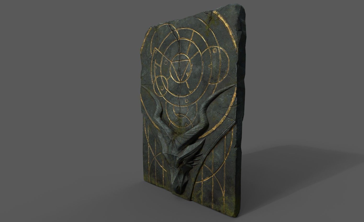 Dragon Door Low-poly 3D model_2