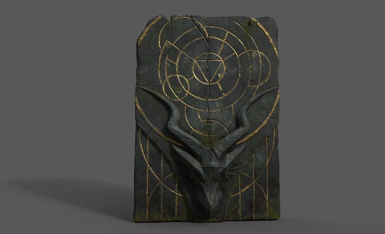 Dragon Door Low-poly 3D model_0