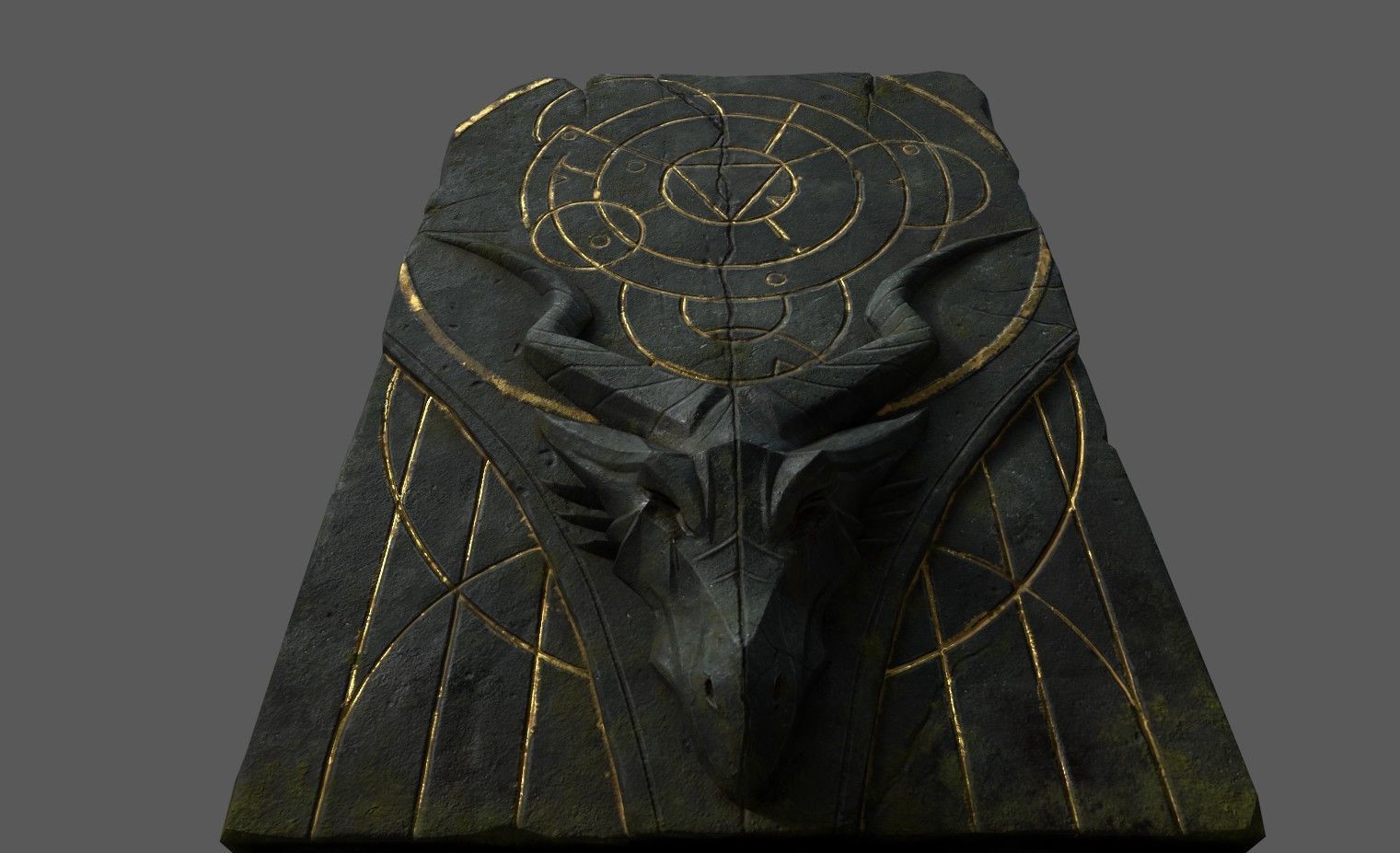 Dragon Door Low-poly 3D model_6
