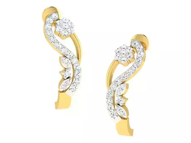 Women earrings 3dm stl render detail 