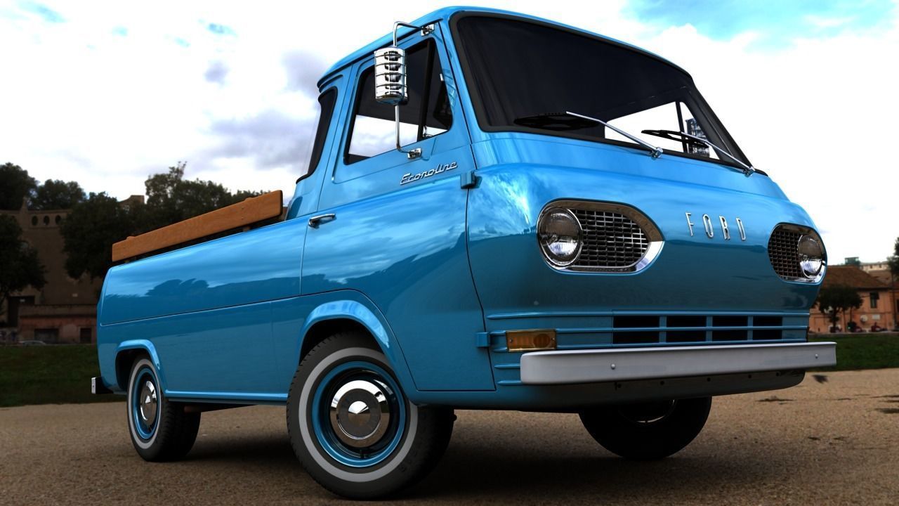 ECONOLINE E100 PICKUP 1962 3D model_12