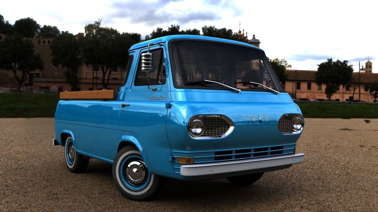 ECONOLINE E100 PICKUP 1962 3D model_11