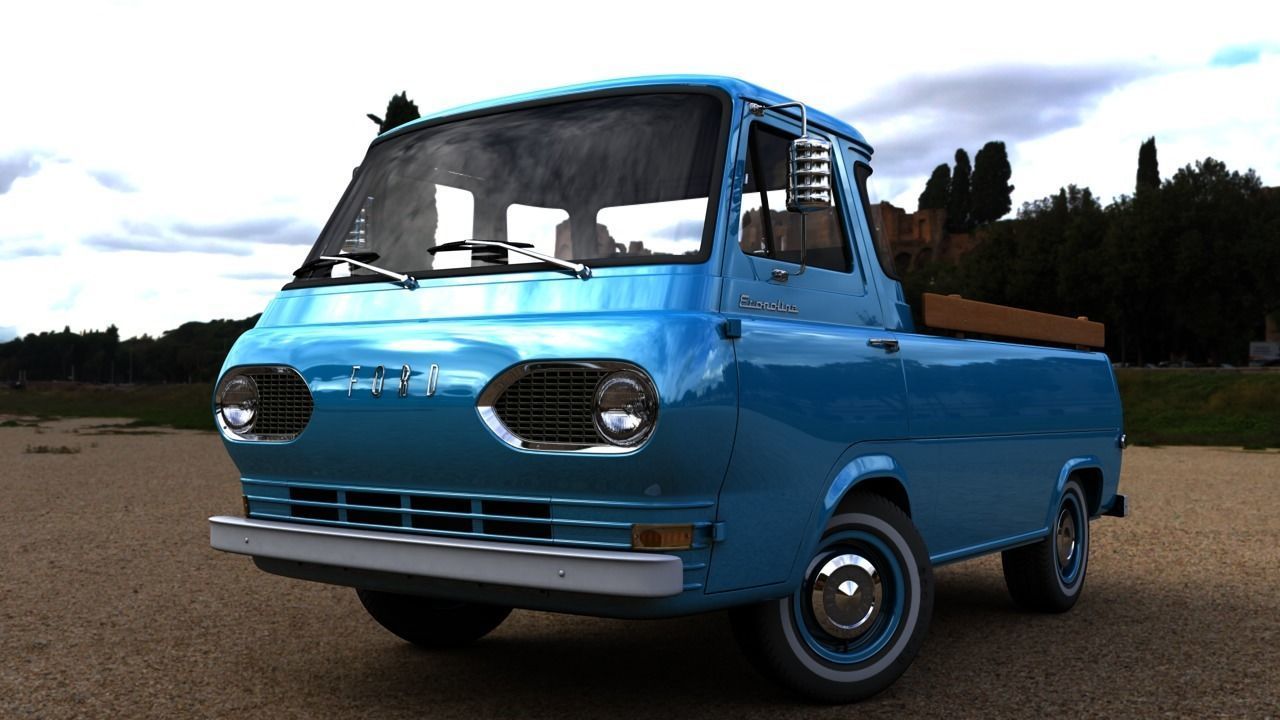 ECONOLINE E100 PICKUP 1962 3D model_10