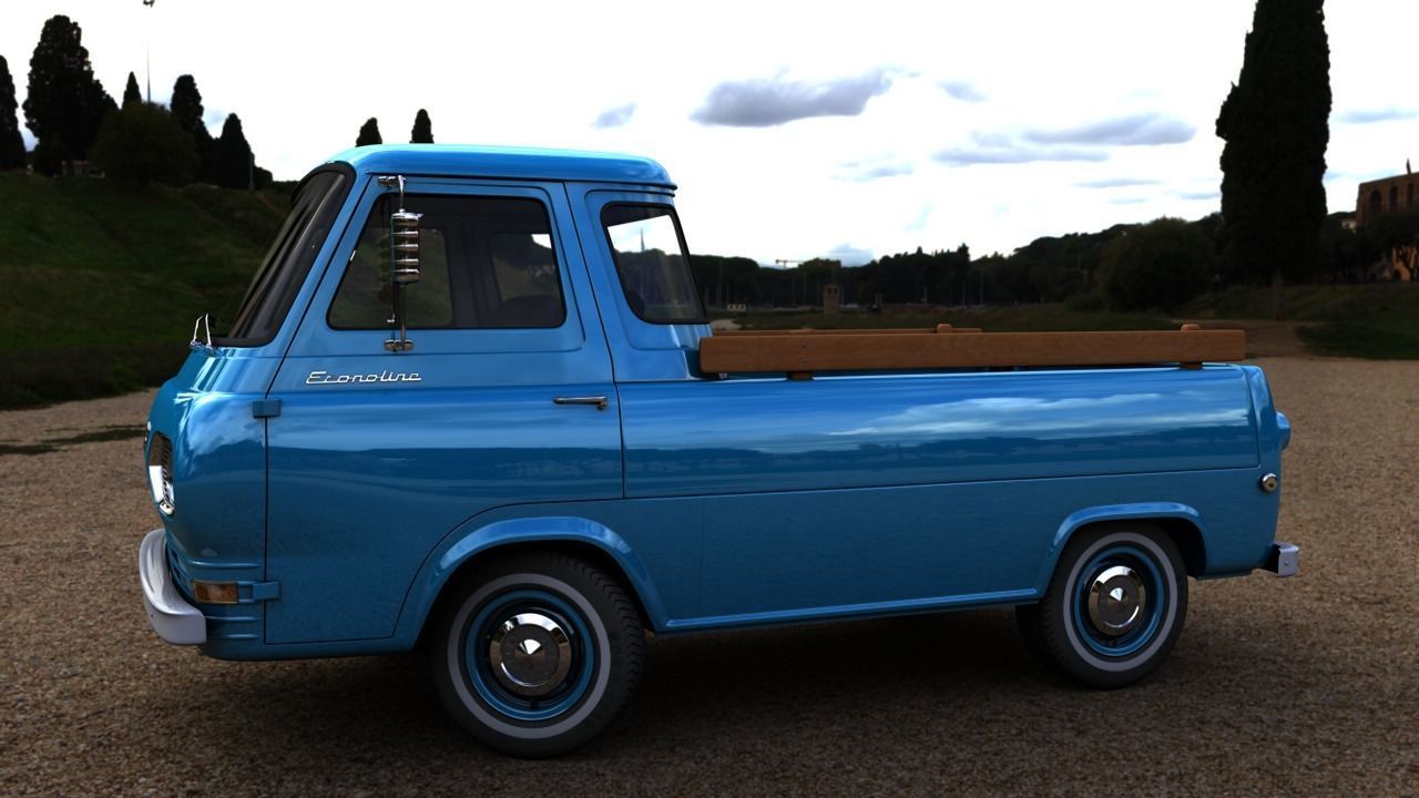 ECONOLINE E100 PICKUP 1962 3D model_9