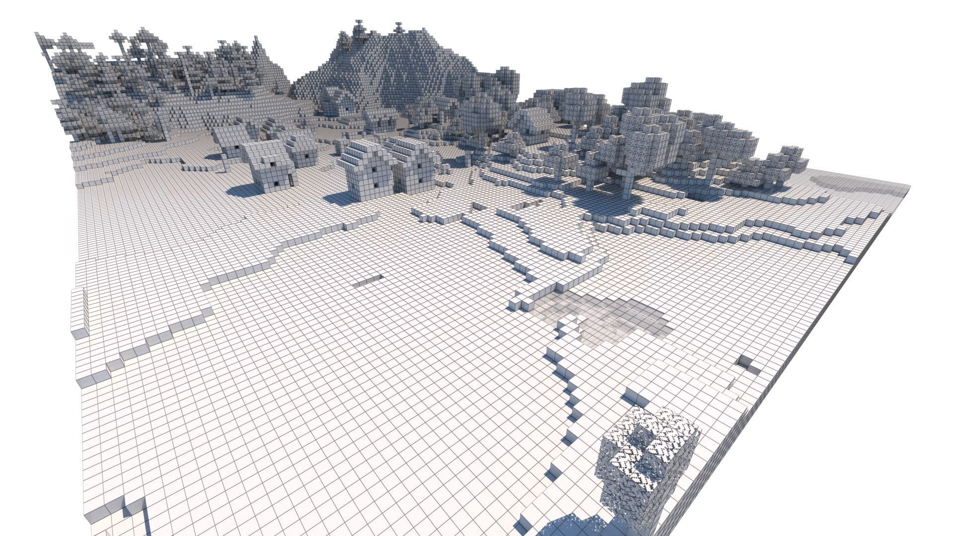 Minecraft Village 3D Model 3D model_11