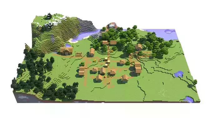 Minecraft Village 3D Model 3D model