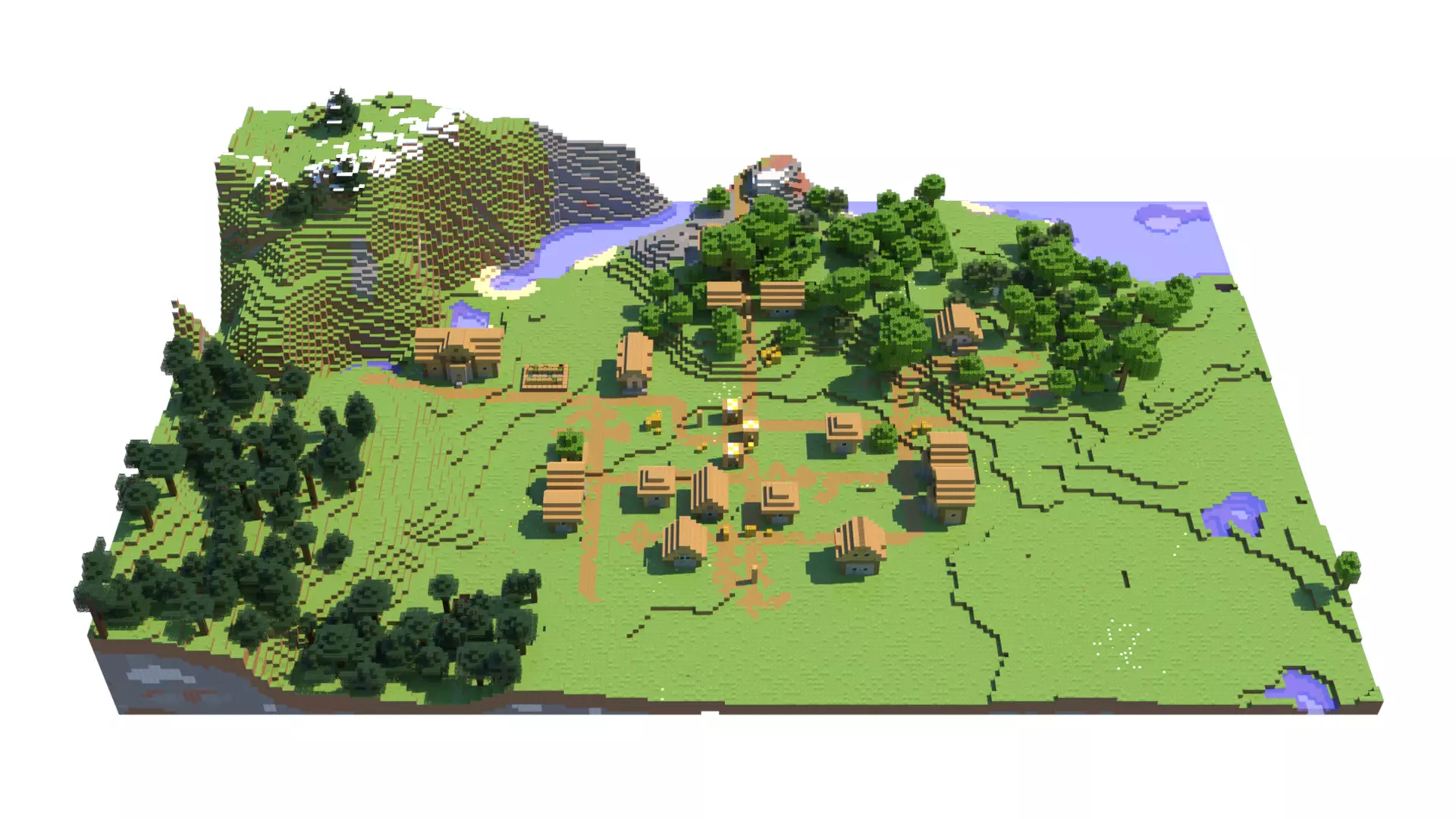 Minecraft Village 3D Model 3D model_0