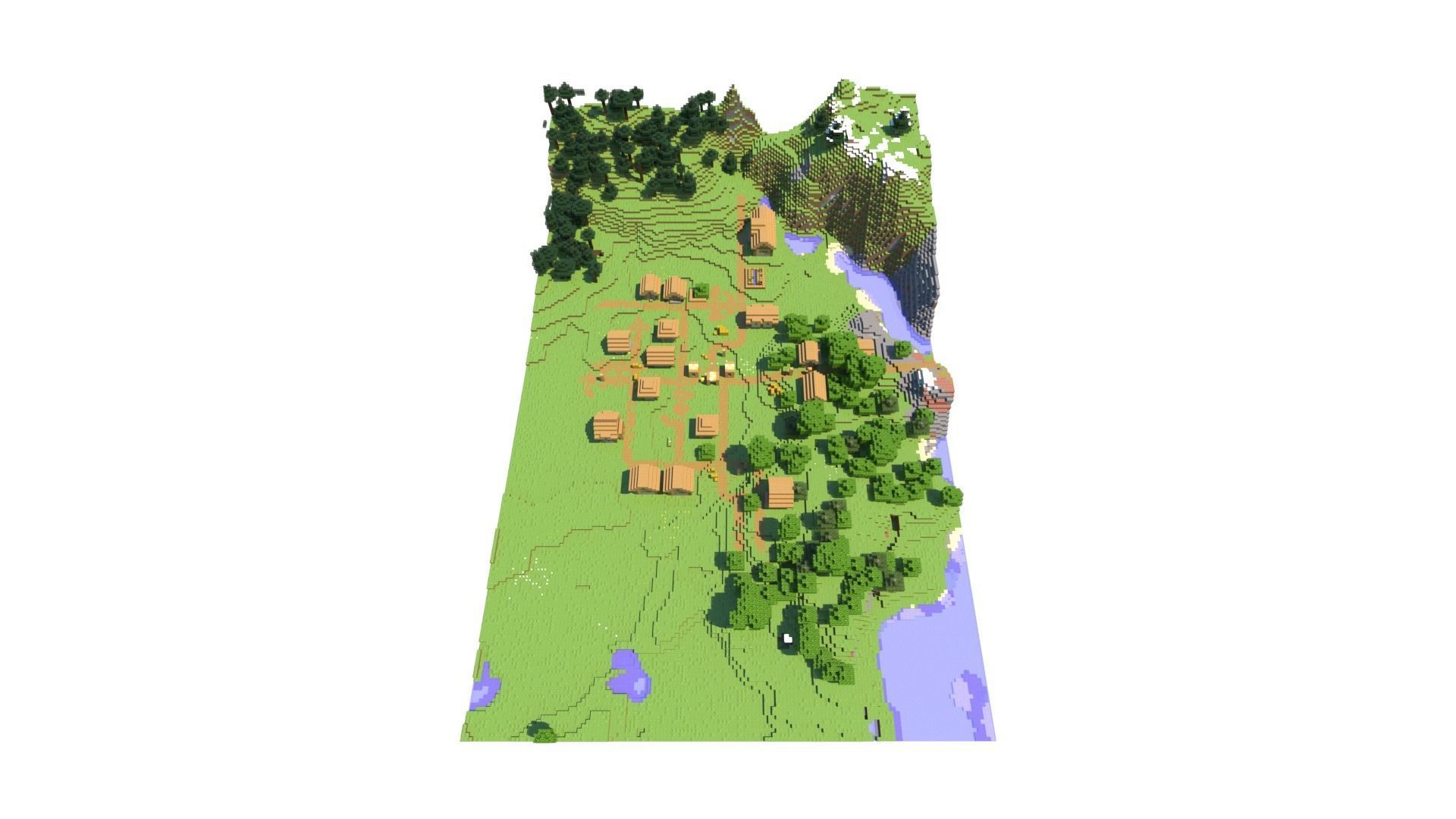 Minecraft Village 3D Model 3D model_8