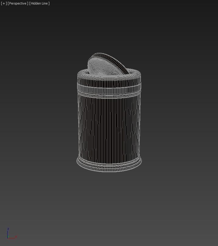 Trashcans Rotary Cover 20lt 3D model_3