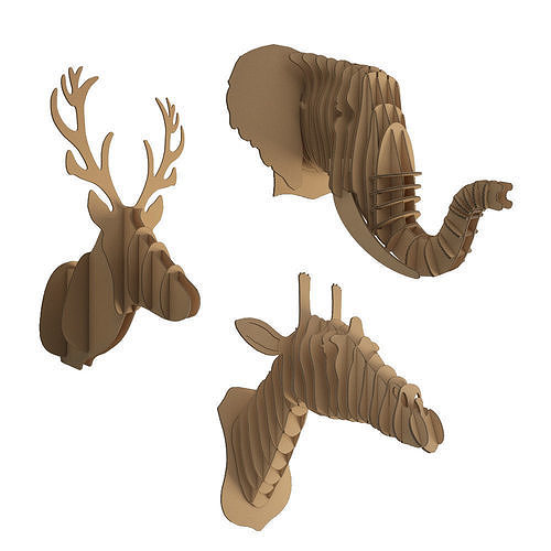 Cardboard Animals Sculpture 3D model