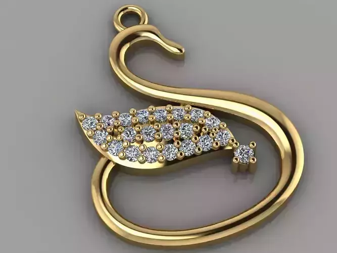 GC GOLD H0109- goose Diamond Gold necklace