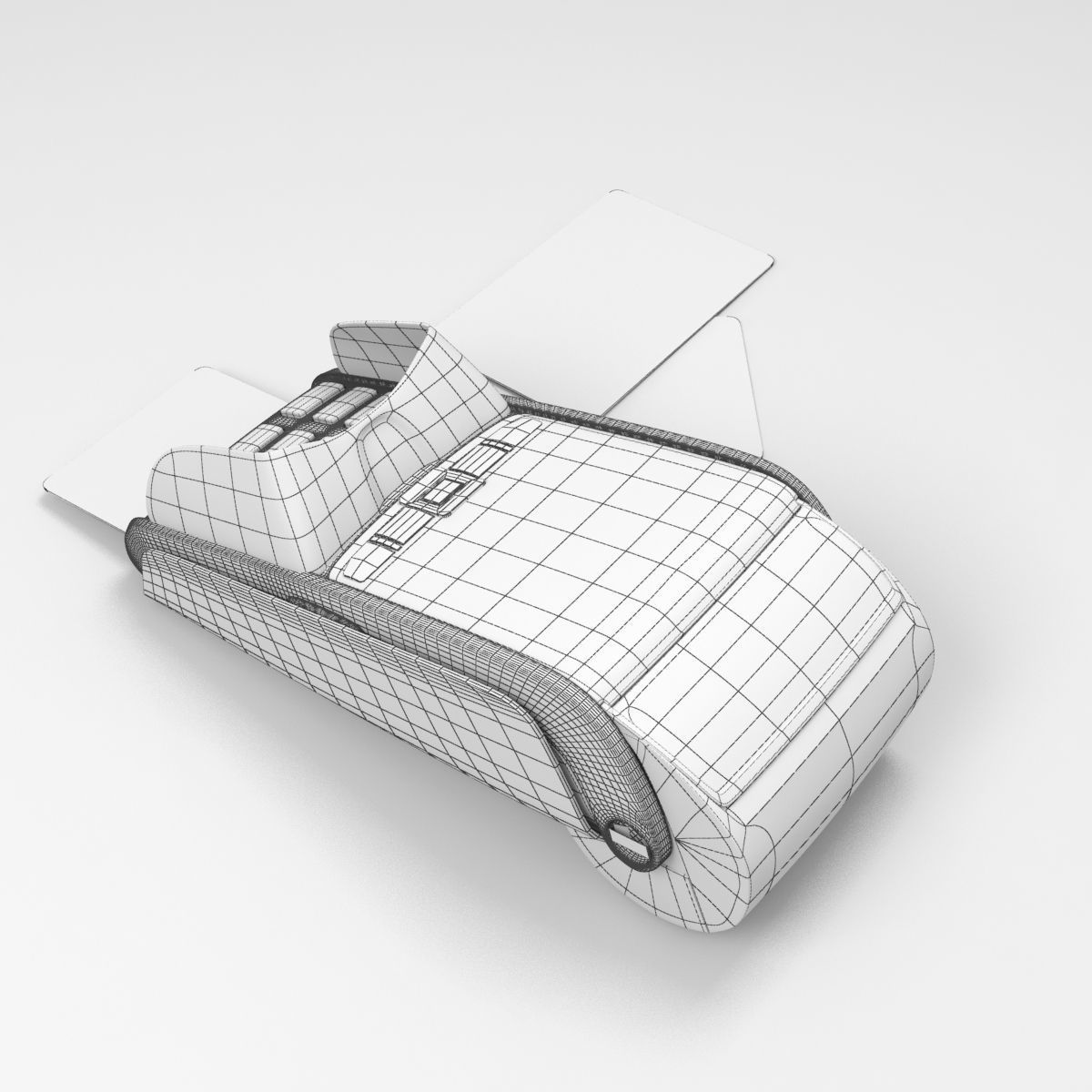 Ingenico IWL250 payment terminal and credit cards 3D model_11