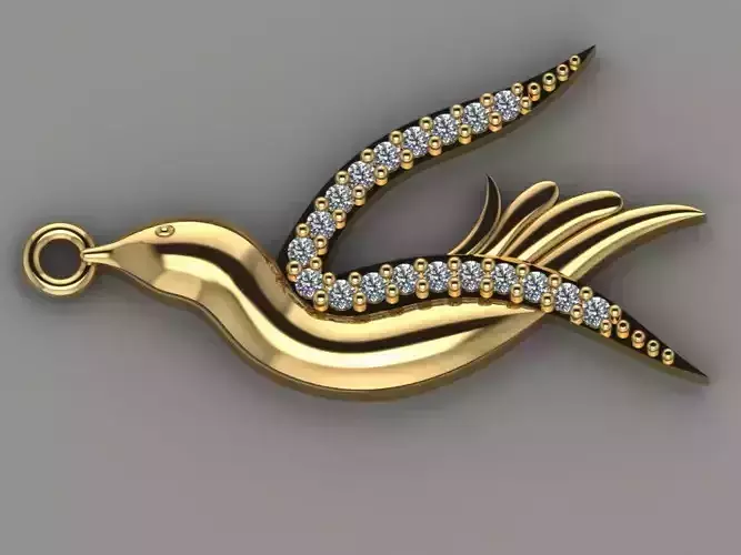 GC GOLD H0110- seagull Diamond Gold necklace
