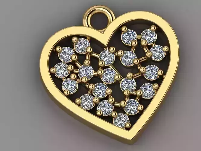 GC GOLD H0111- Heart Diamond Gold necklace