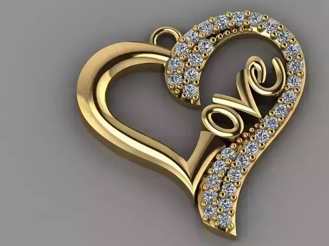 GC GOLD H0112- Heart Diamond Gold necklace