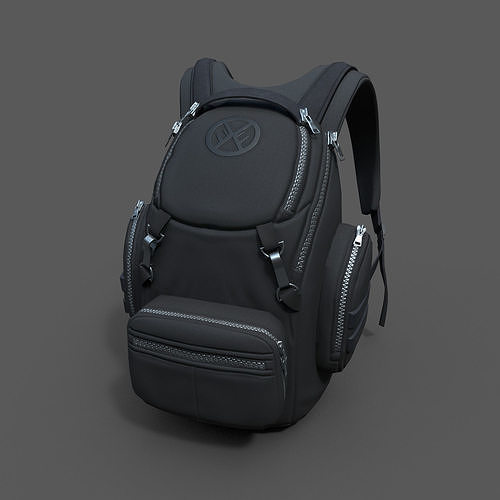 Human Backpack scifi ver 3 Low-poly 3D model