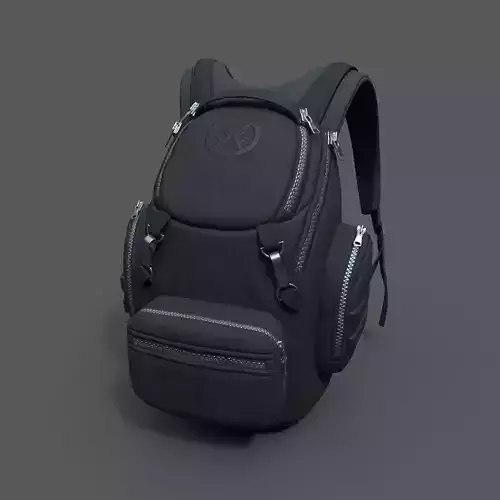 Human Backpack scifi ver 3 Low-poly 3D model