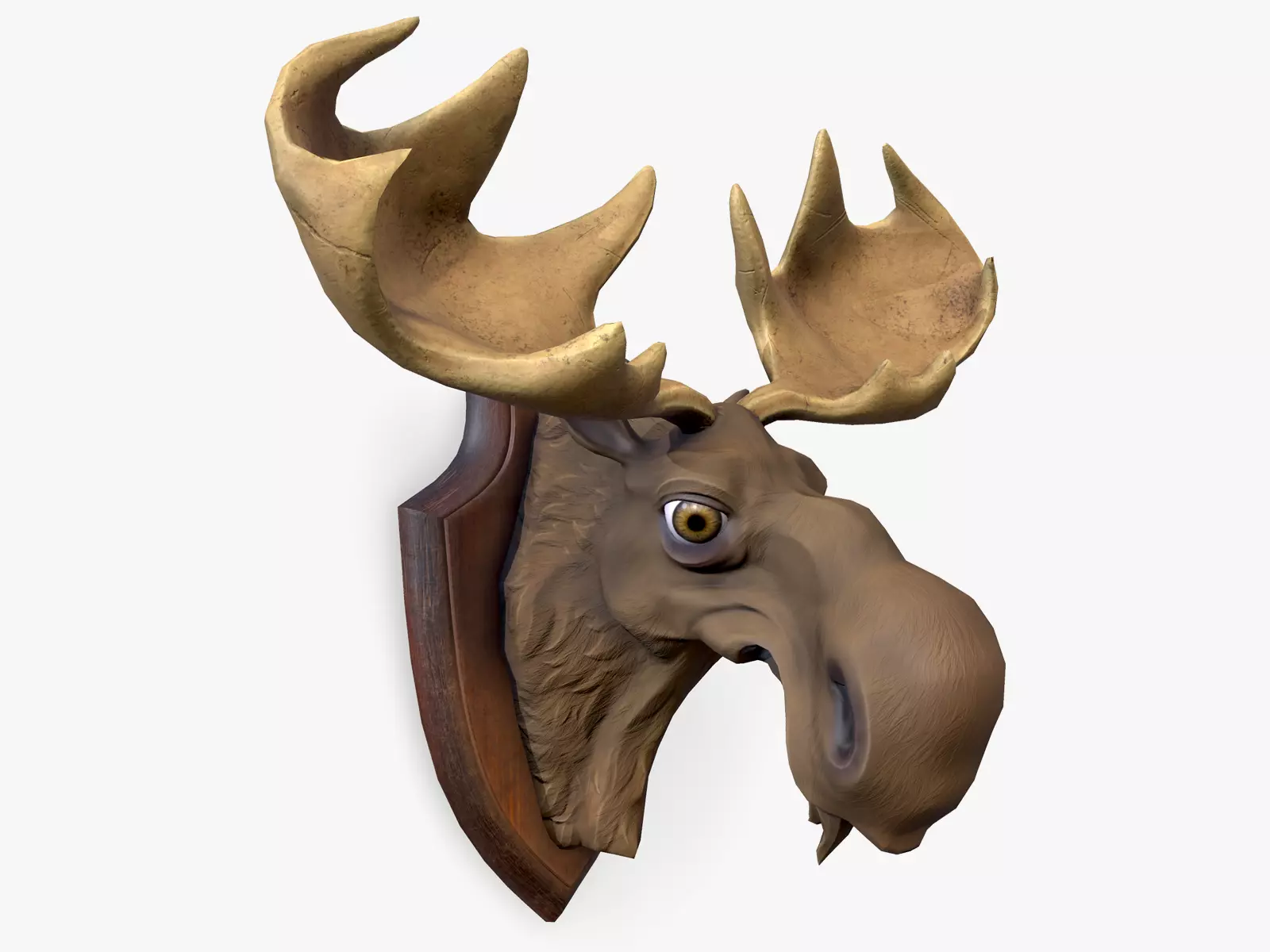 Stylized Moose Head Trophy Low-poly 3D model