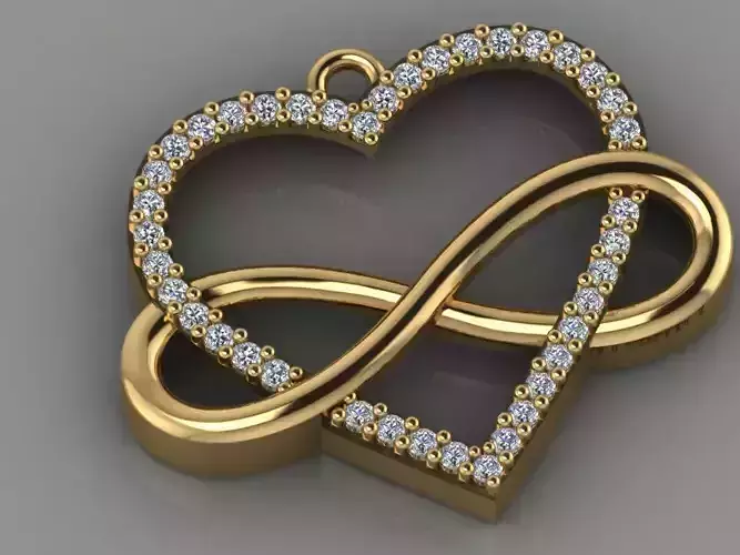 GC GOLD H118- Heart Diamond Gold necklace