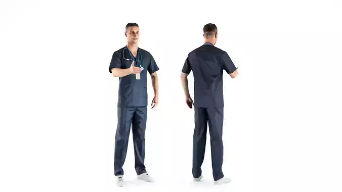 Male surgical doctor 03 Low-poly 3D model