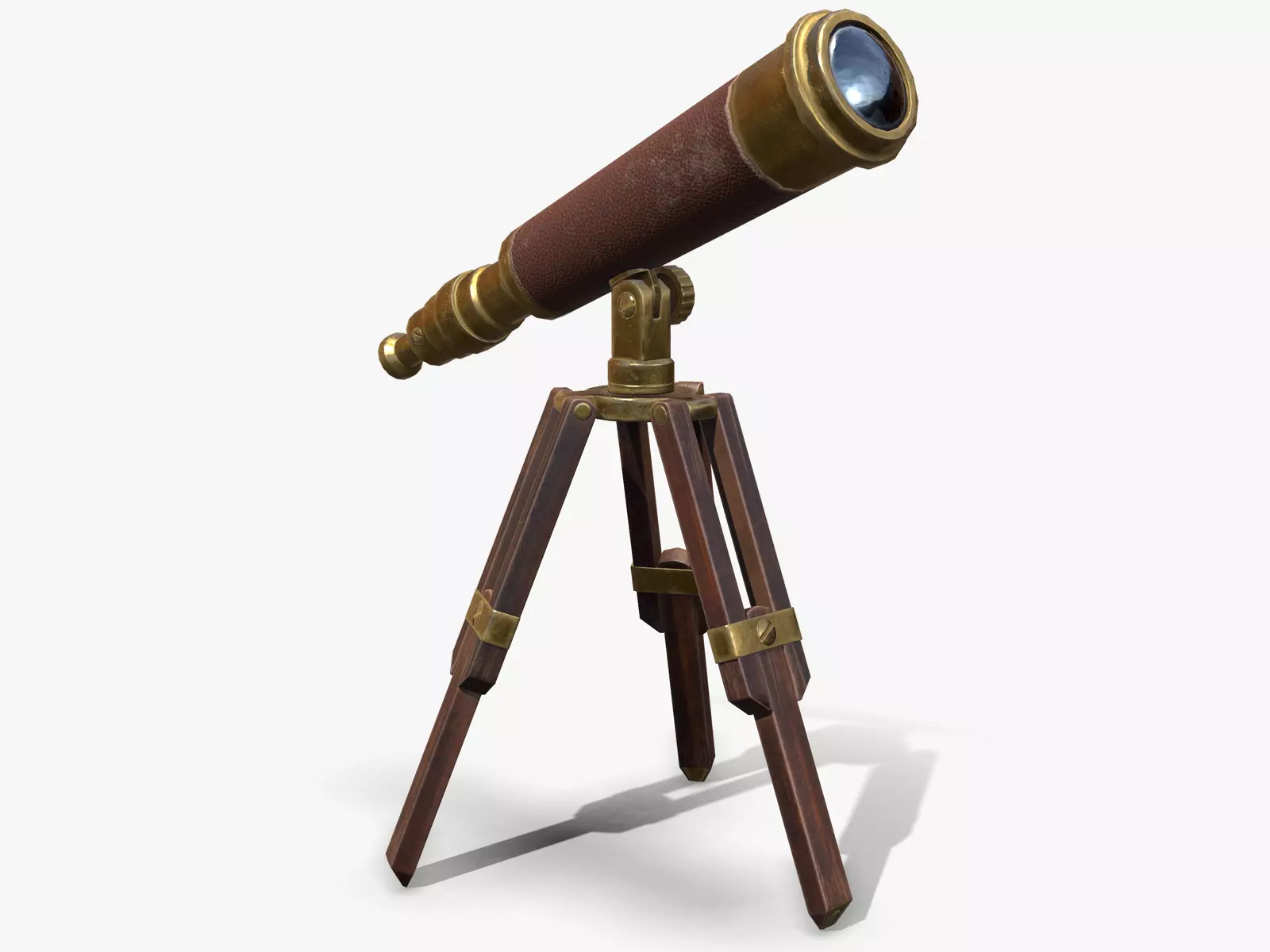 Antique Telescope Low-poly 3D model