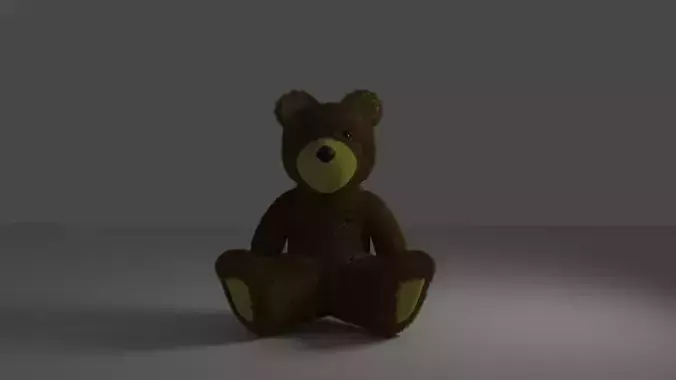 Low poly 3D model teddy bear